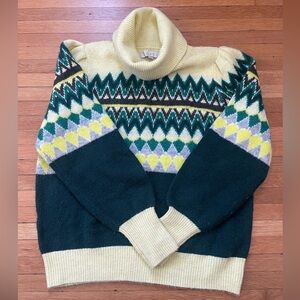 LOFT Multicolor Turtleneck Sweater